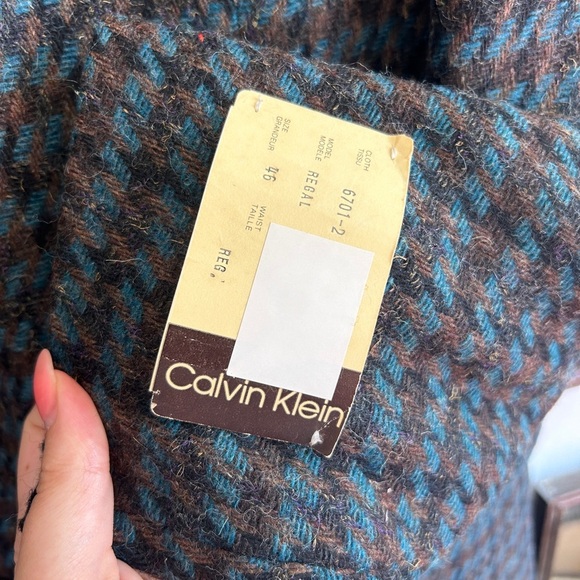 Vintage 70s 80s Deadstock NWT Calvin Klein Wool Houndstooth Blazer - Picture 4 of 13
